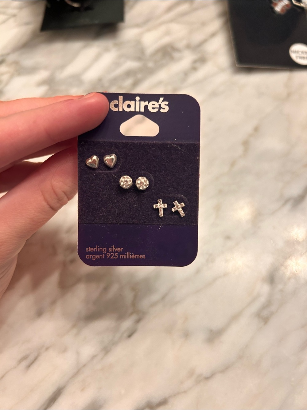 Claire's Gold Tone Sterling Silver Stud Earring Set